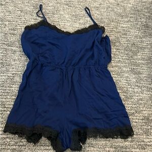 Forever 21 Blue and black lace romper